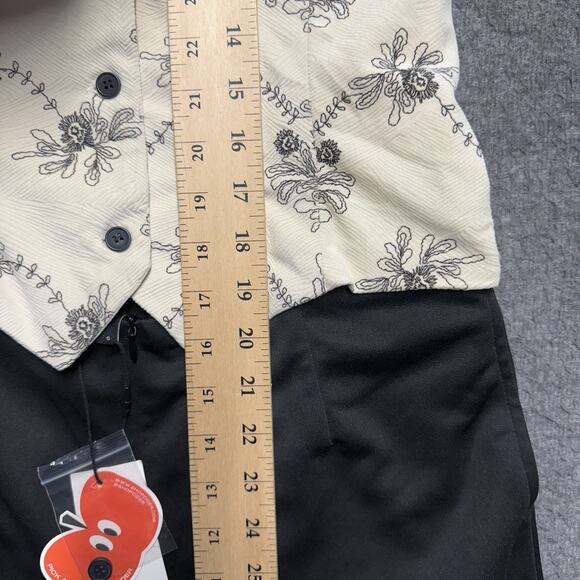 NWT Cider Halter Top Pant Set Women's Small Black/Cream Floral Suit Wide Leg NEW - Picture 10 of 11